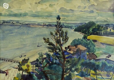 "Miasteczko nad jeziorem", miejscowość nieznana, 1922 r.
