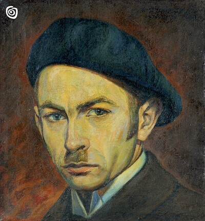 "Autoportret w berecie", Wojciech Podlaszewski, Gniezno, XIX-XX w.