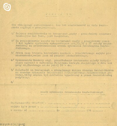 Dokument - Nakaz, Gniezno, 1945 r.