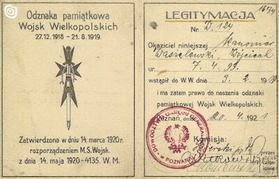 Dokument - Legitymacja, Poznań, 1921 r.
